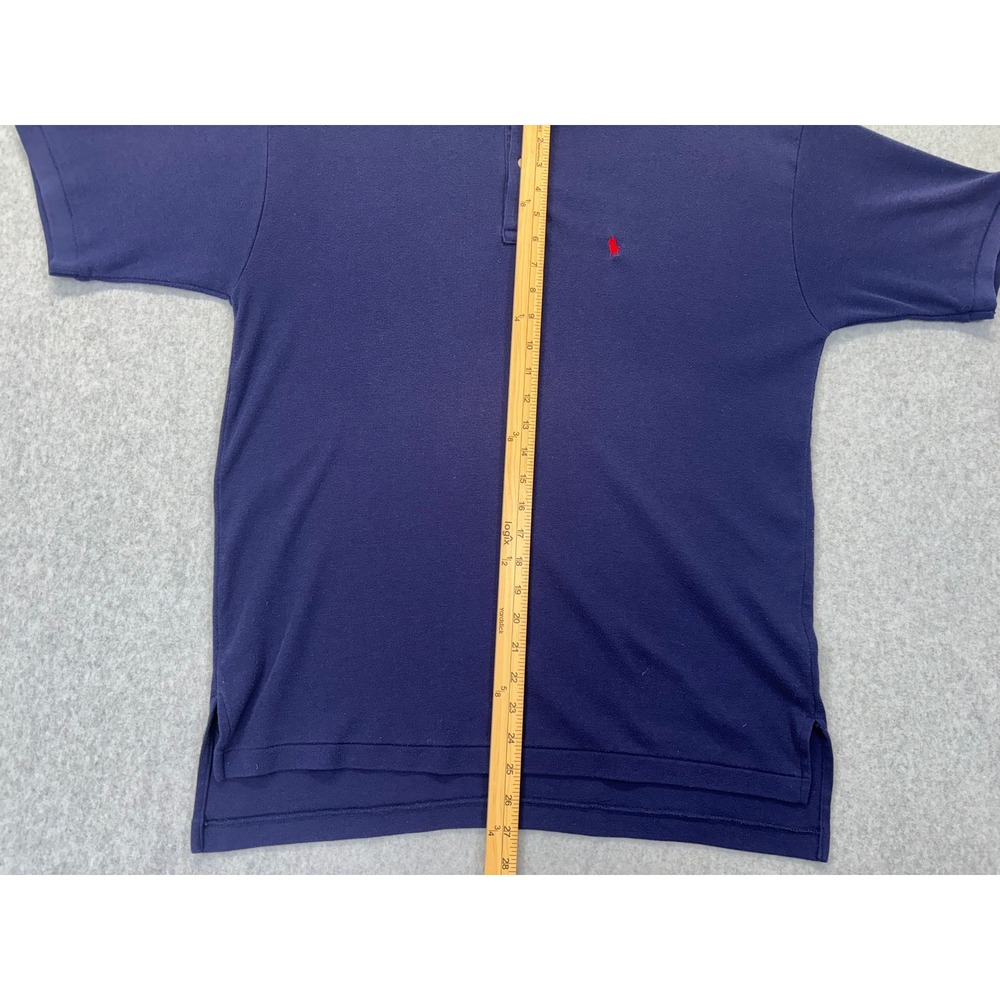 Ivanhoe Mens Navy Blue Short Sleeve Polo Shirt Red Logo XL - Picture 2 of 4
